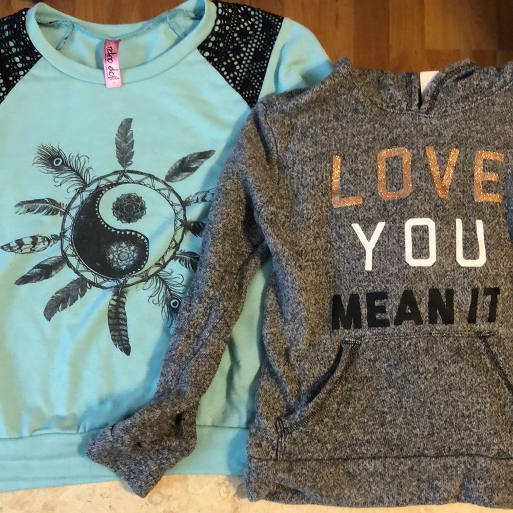 Two thin sweatshirts